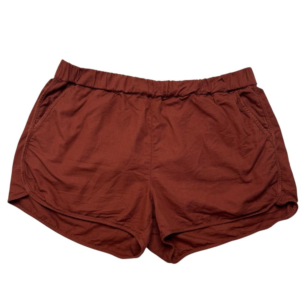 MADEWELL Pull On Shorts in Burnt Redwood Brown Size Large Women’s #H5936